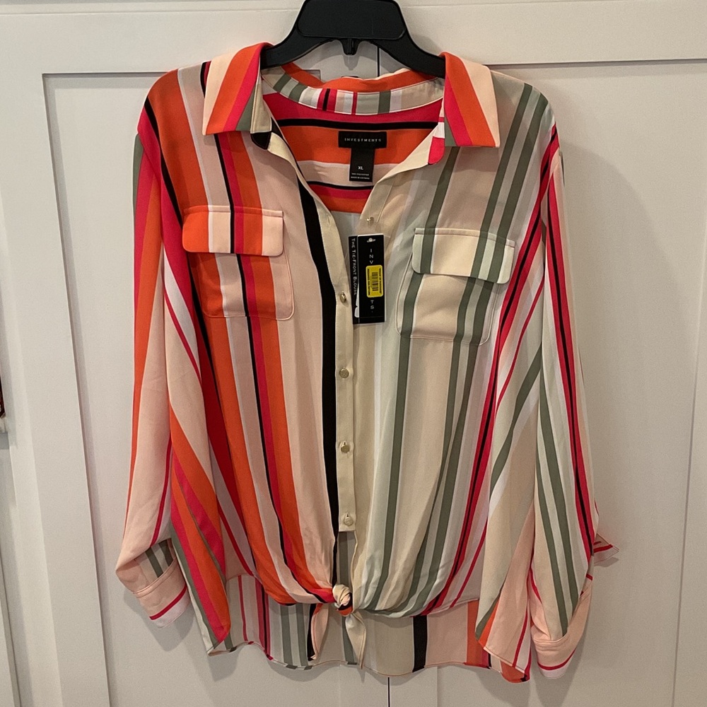 Striped Button-Up Blouse